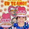 Viseira 3D E MOLDURA “Mamãe, eu te amo!
