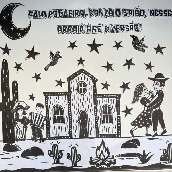 Painel Cordel – Arraiá em Preto e Branco