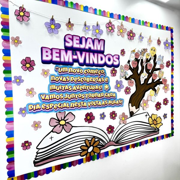 Painel sejam bem-vindos flores - Imagem 4