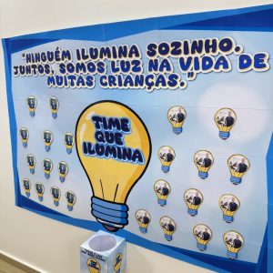 Painel de acolhida para professores e equipe!
