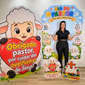 🐑✨ KIT DIA DO PASTOR — PAINEL E TOTENS GIGANTES EM PDF ✨🐑