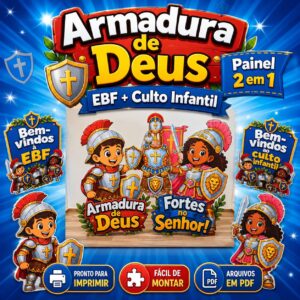 Painel Armadura do Espírito EBF + Culto Infantil
