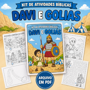 🛡️ KIT DE ATIVIDADES BÍBLICAS APOSTILA — DAVI E GOLIAS